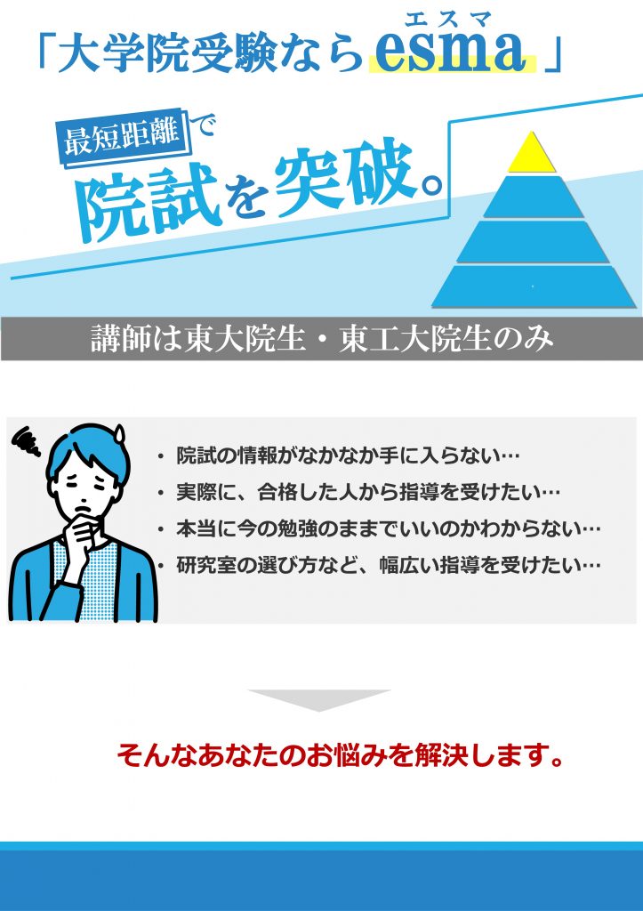 オンライン院試塾 Esma 大学院入試の最短距離を提供する